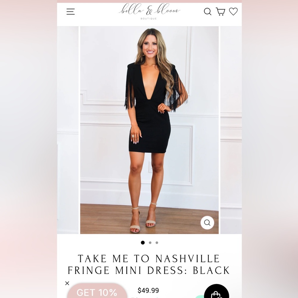 Black Fringe Mini Dress